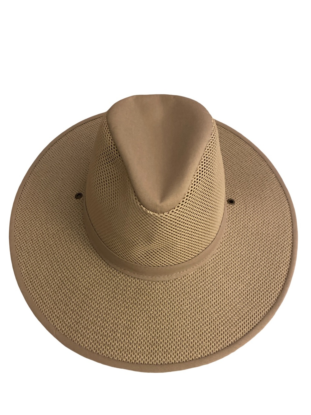 Men's Wide-Brim Mesh Sun Hat — Tan